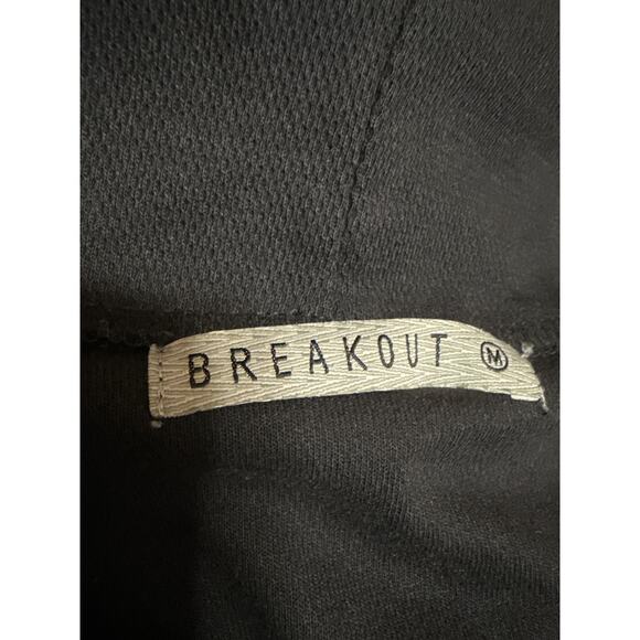 Breakout Black Draped Open Front Long Sleeve Asymmetric Cardigan Sweater Top M - Picture 3 of 3